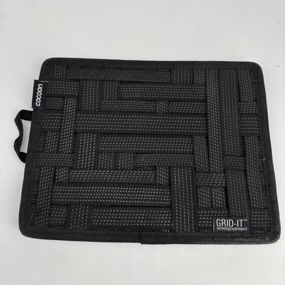 Cocoon Grid Cable Organizer Black Elastic Gadget Storage Tech Organizer